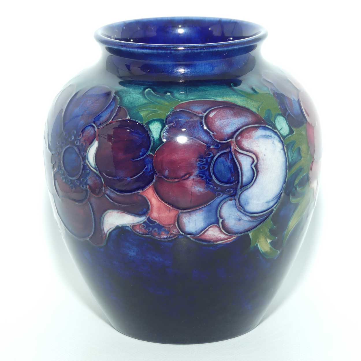 Walter Moorcroft Anemone on Blue ground vase | Shape 189