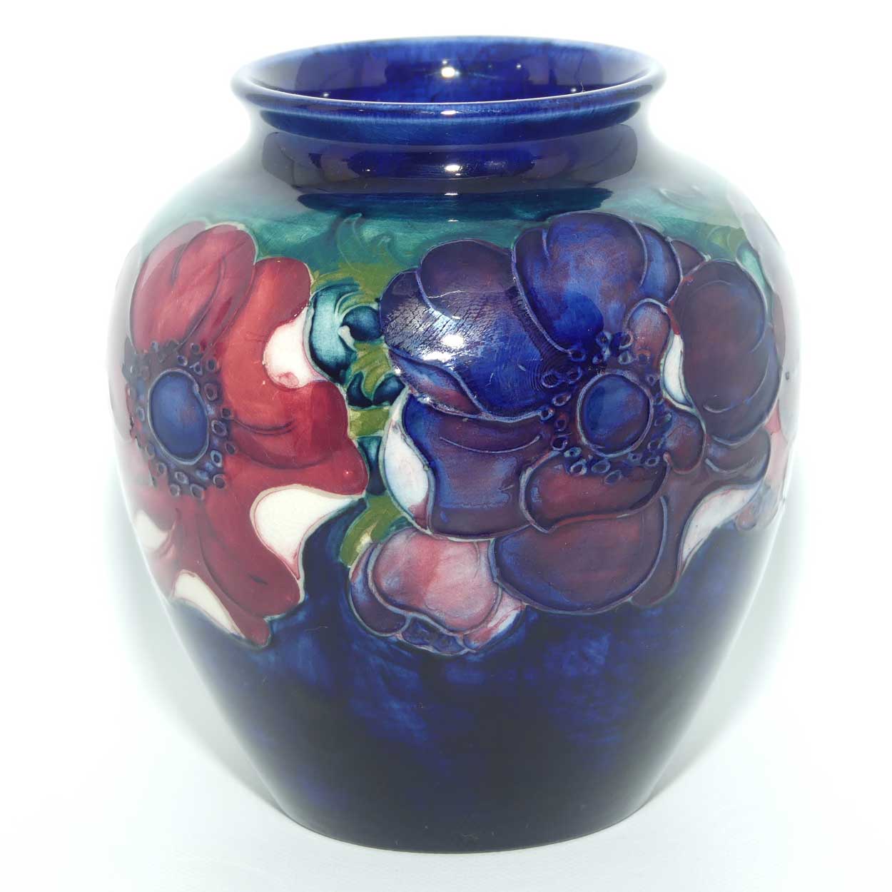 Walter Moorcroft Anemone on Blue ground vase | Shape 189