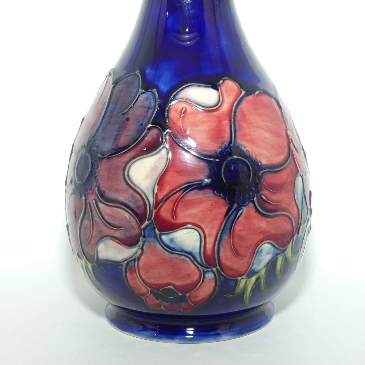 Walter Moorcroft Anemone on Blue ground 80/10 vase | Ltd Ed 35/200 | boxed