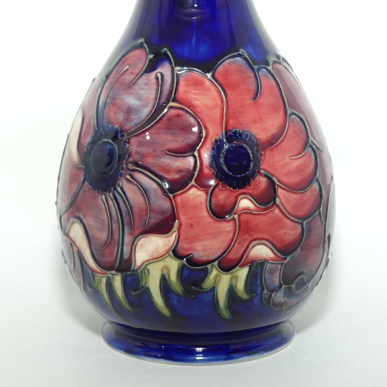 Walter Moorcroft Anemone on Blue ground 80/10 vase | Ltd Ed 35/200 | boxed