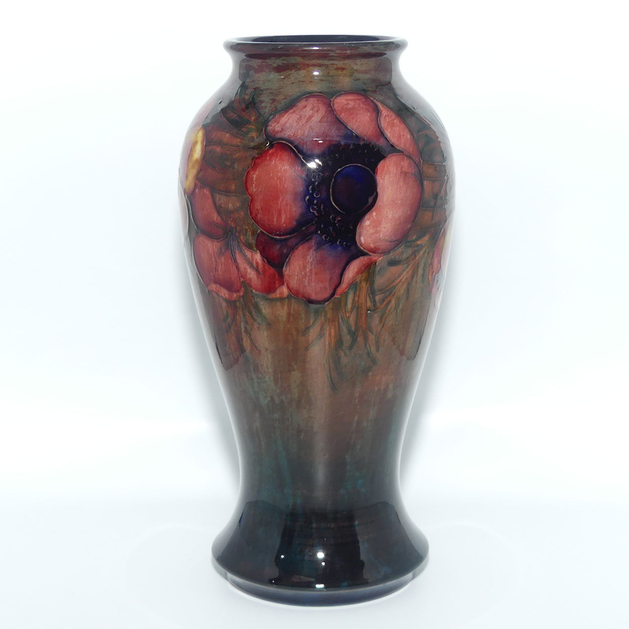 William Moorcroft Pottery Flambe Anemone vase c.1935