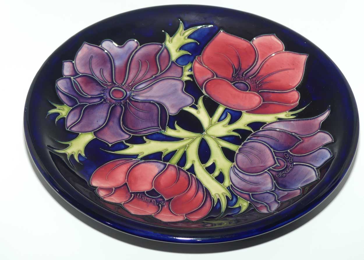 Moorcroft Anemone Revival on Blue 783/10 plate | Bi Colour | boxed