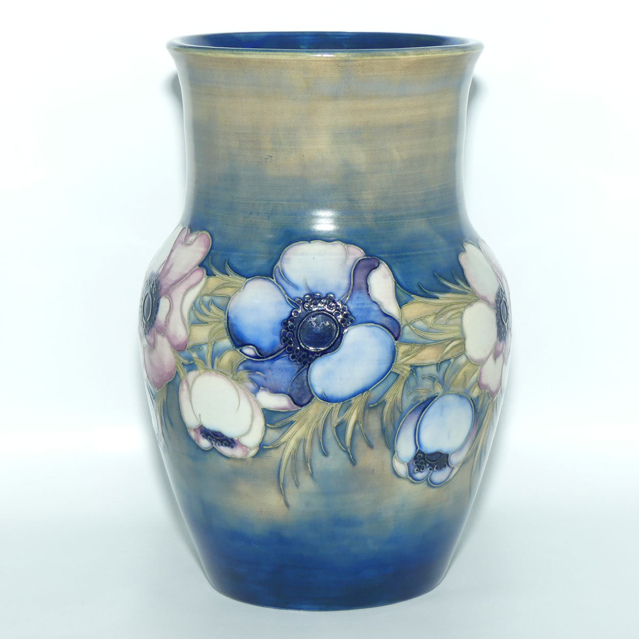 William Moorcroft Anemone Saltglaze waisted vase