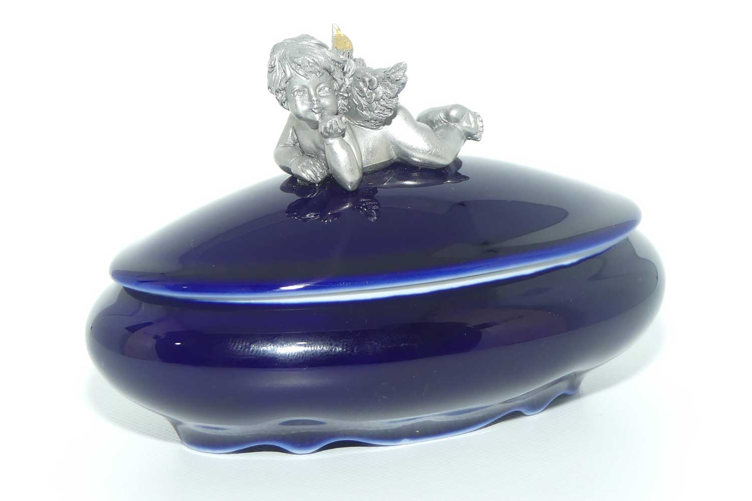 Les Etains Du Prince Limoges France oval trinket