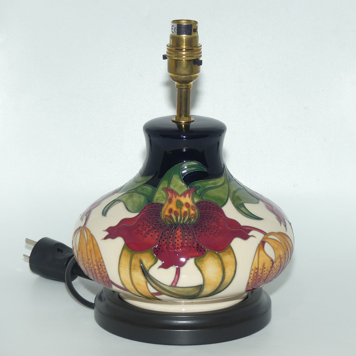 Moorcroft pair of Lamps and Silk Shades | Anna Lily pattern | Shape 32/8