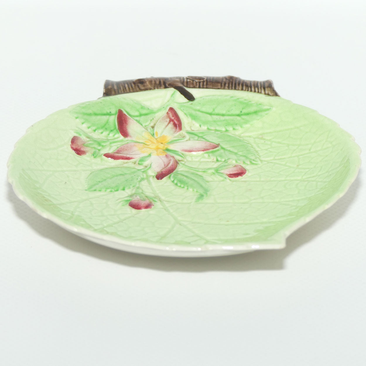 Carlton Ware Apple Blossom pattern small dish | 14cm wide | Green