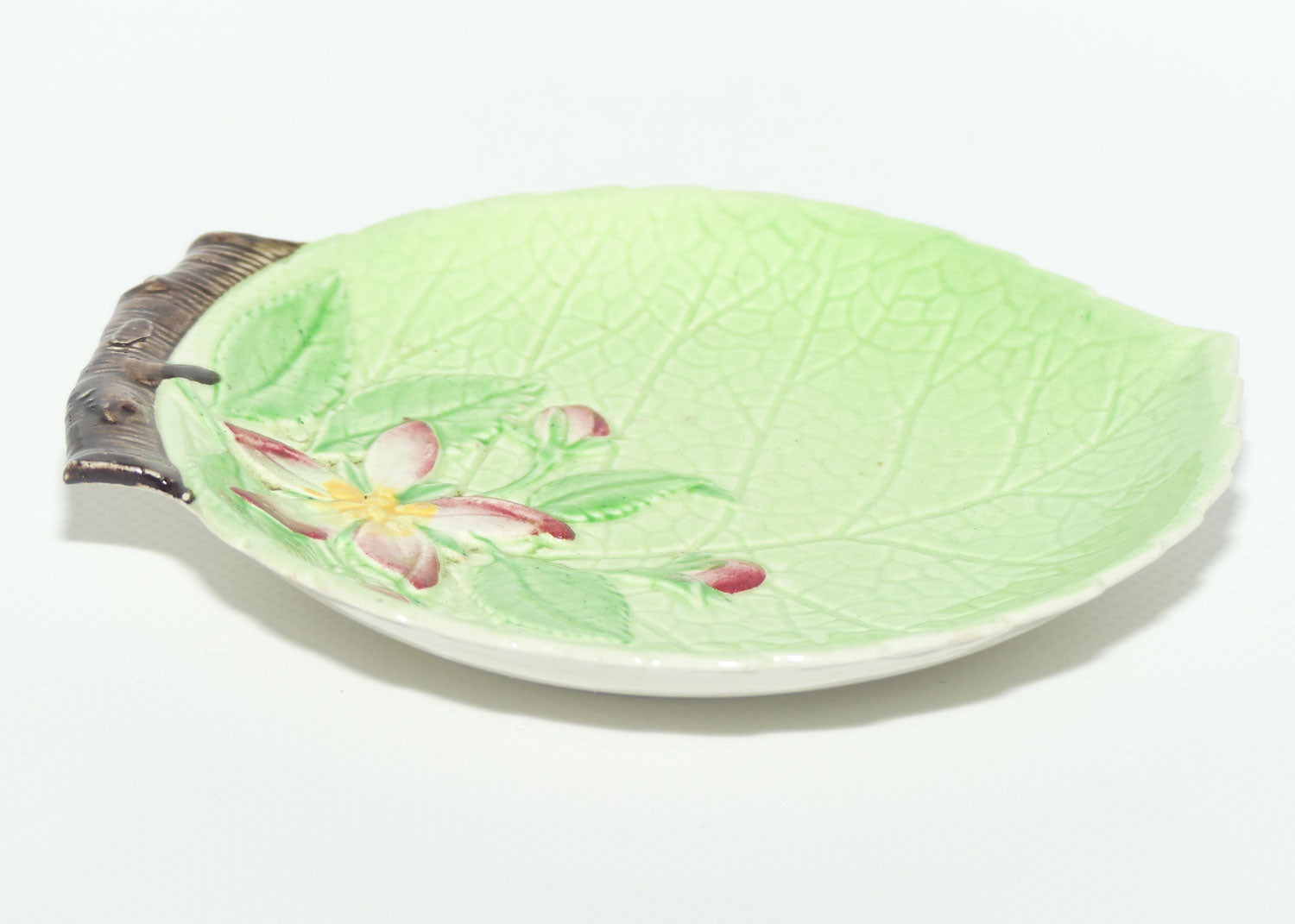 Carlton Ware Apple Blossom pattern small dish | 14cm wide | Green