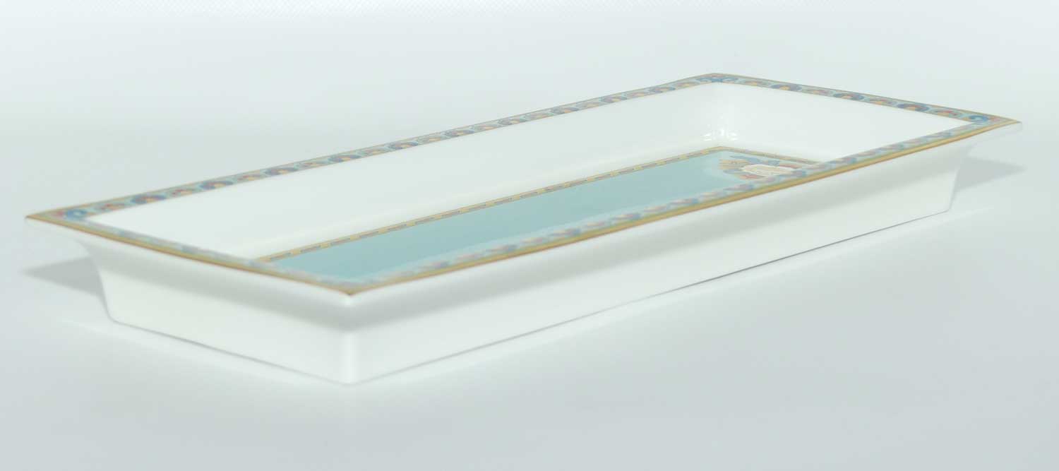 Villeroy and Boch Aqua and Gilt Floral border tray
