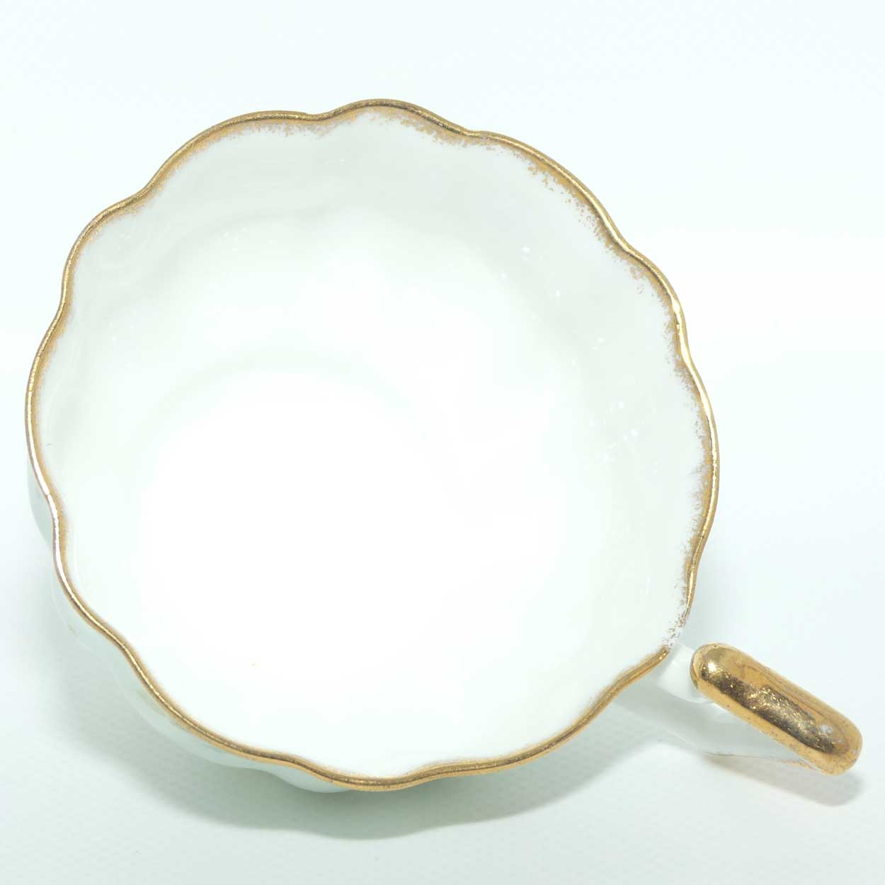 Salisbury Aqua and Rosebuds Gilt Trim tea trio | Unusual Shape