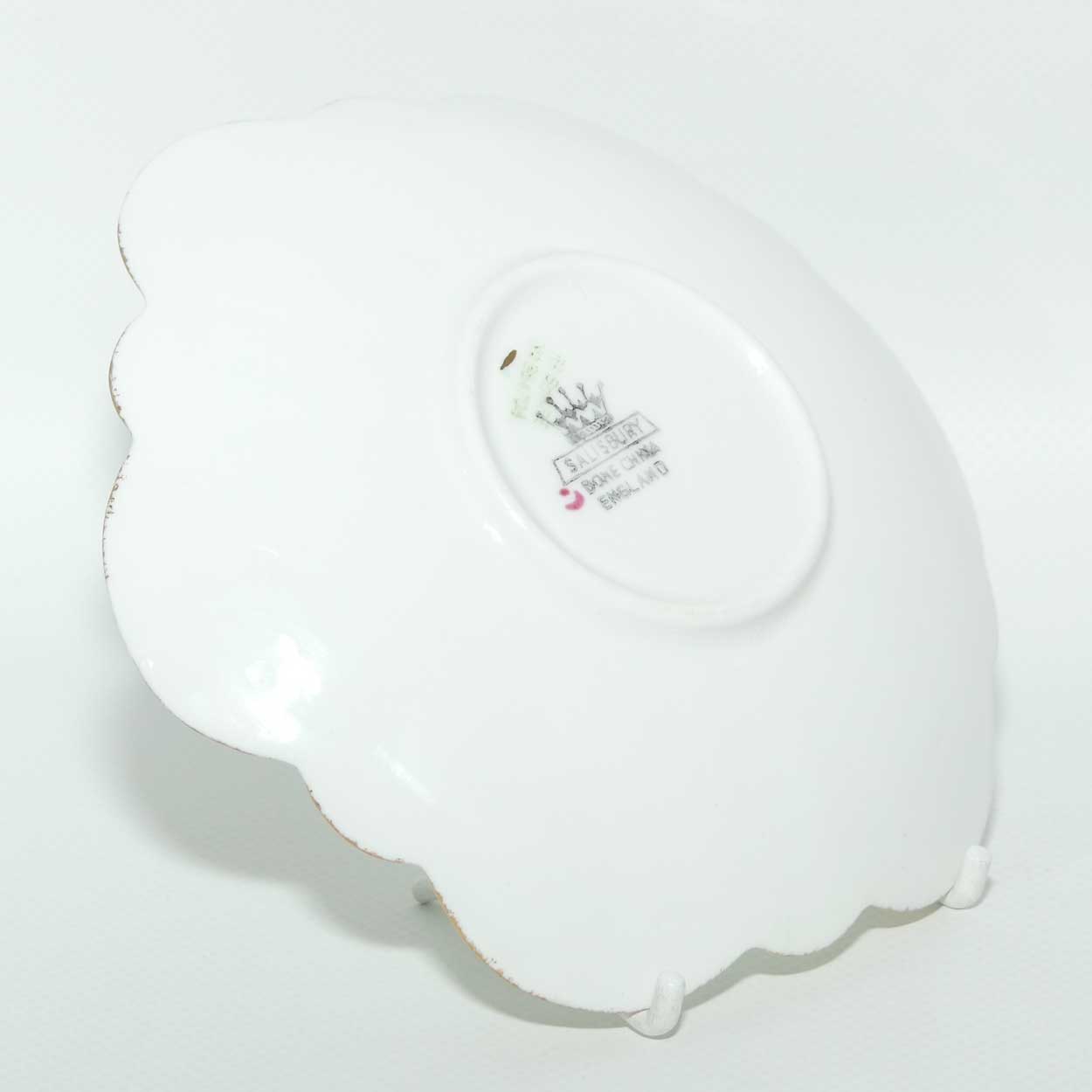 Salisbury Aqua and Rosebuds Gilt Trim tea trio | Unusual Shape