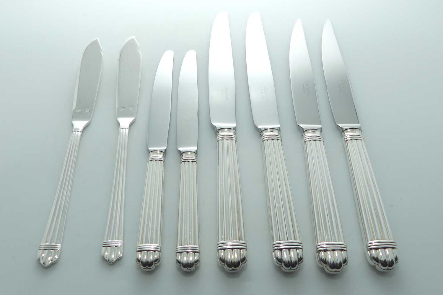 Christofle France Aria design Silver plated collection of 22 pieces of flatware