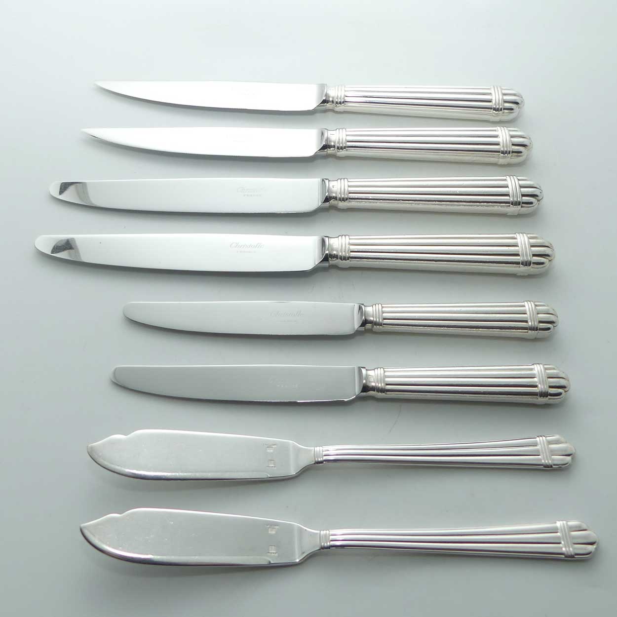 Christofle France Aria design Silver plated collection of 22 pieces of flatware
