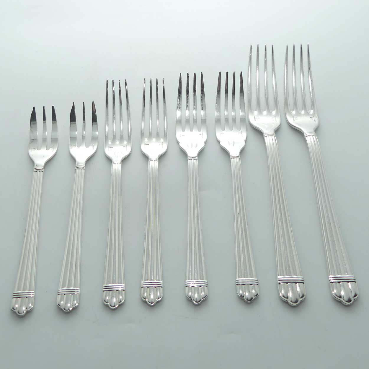 Christofle France Aria design Silver plated collection of 22 pieces of flatware