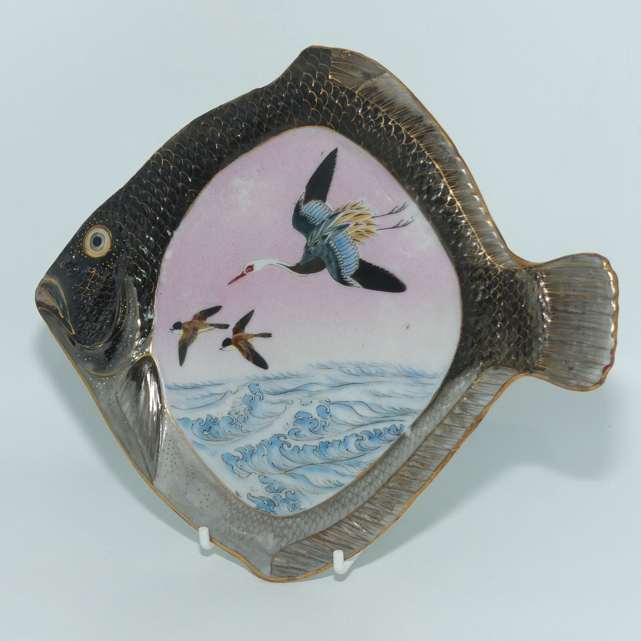 Japanese Arita Ware Fish tray | Crane, Birds and Ocean