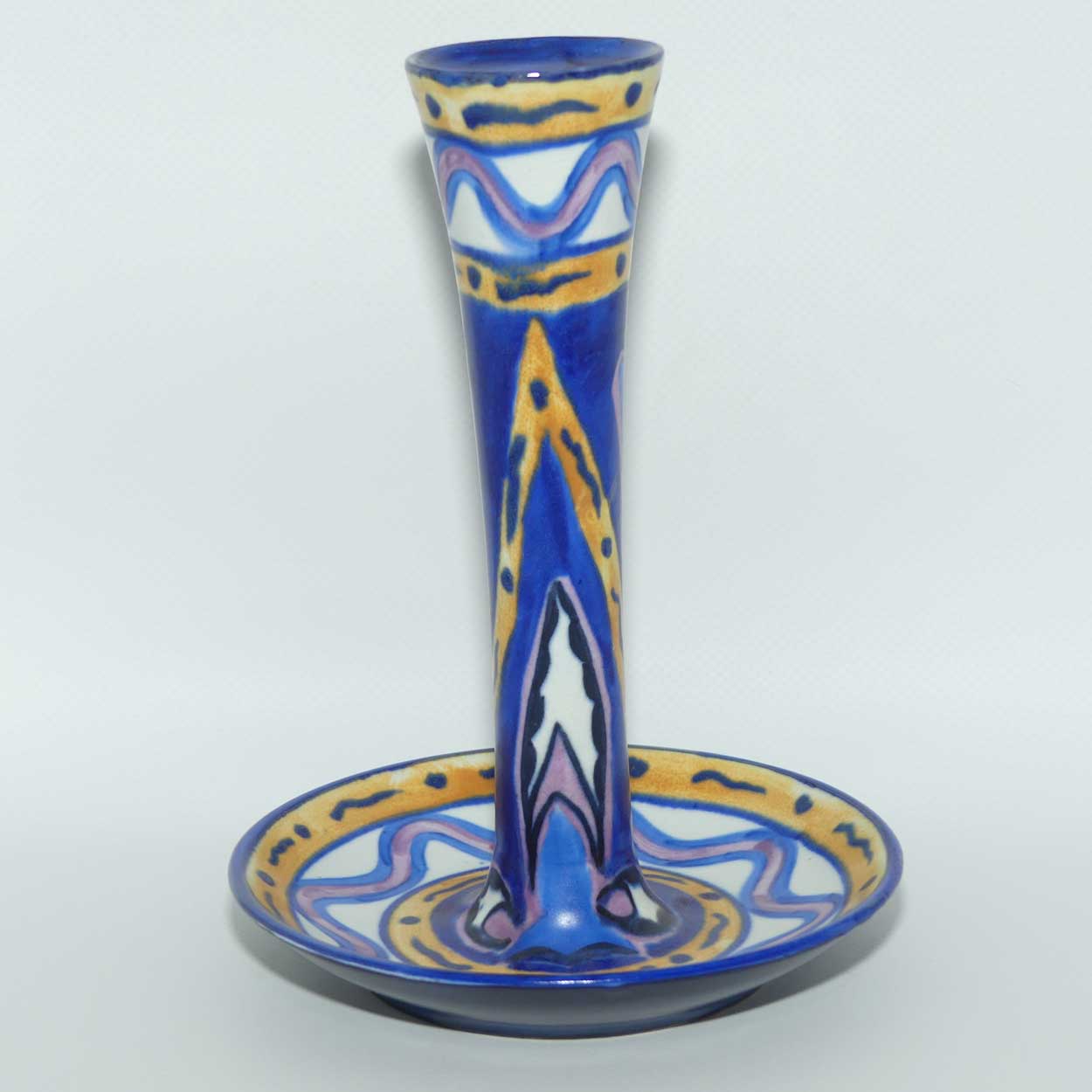 Carlton Ware Art Deco pattern candlestick | Orchid 3255