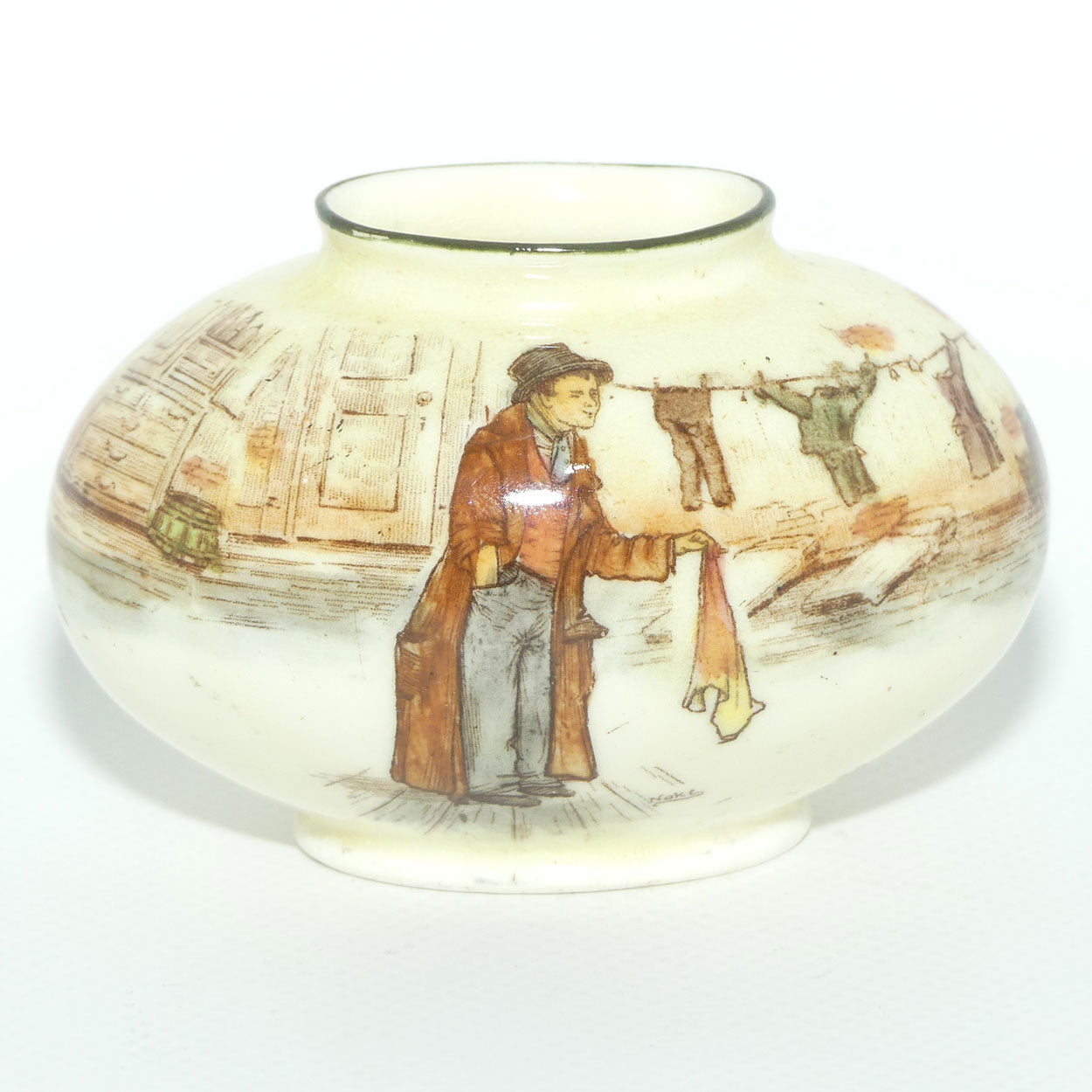Royal Doulton Dickens Artful Dodger miniature oval vase