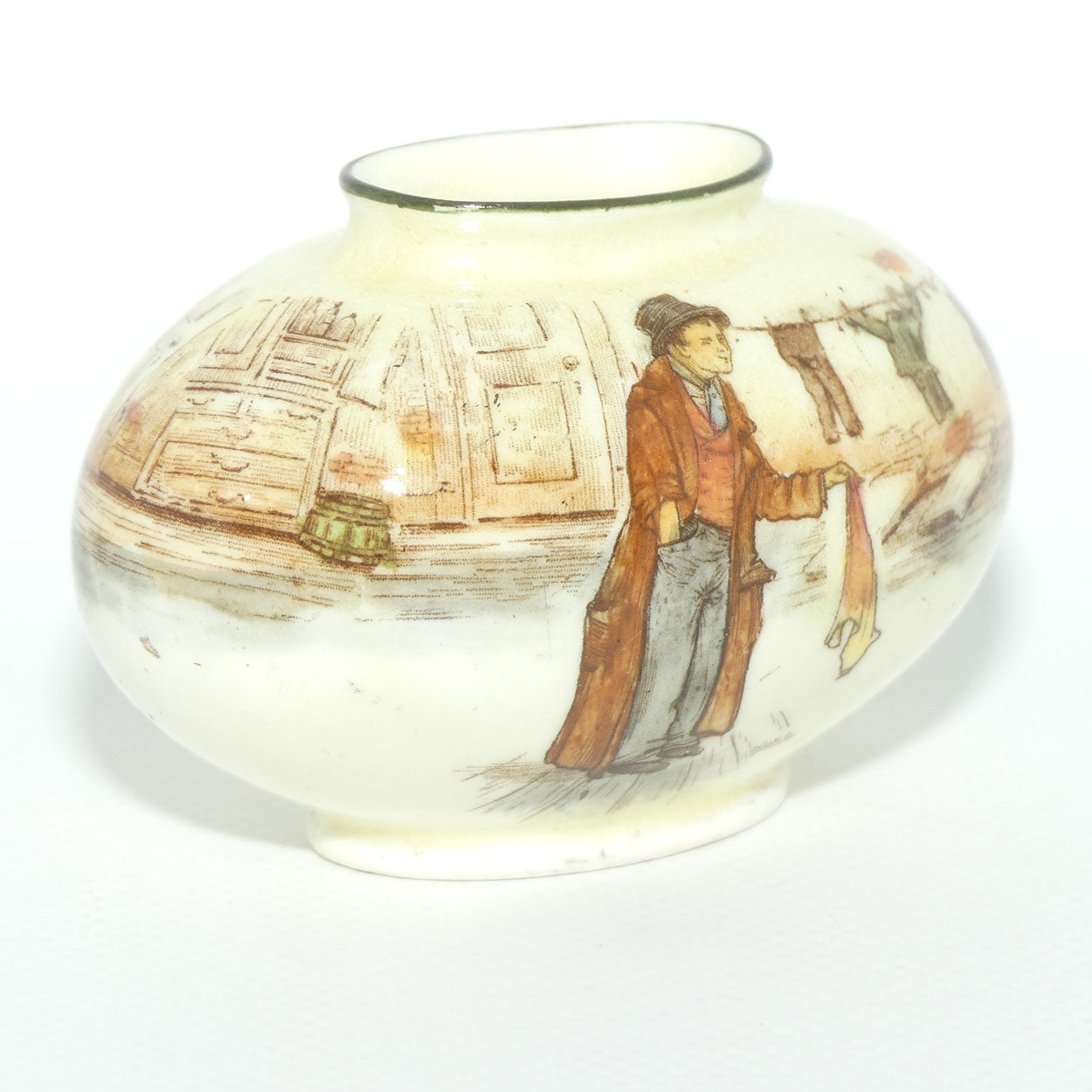 Royal Doulton Dickens Artful Dodger miniature oval vase