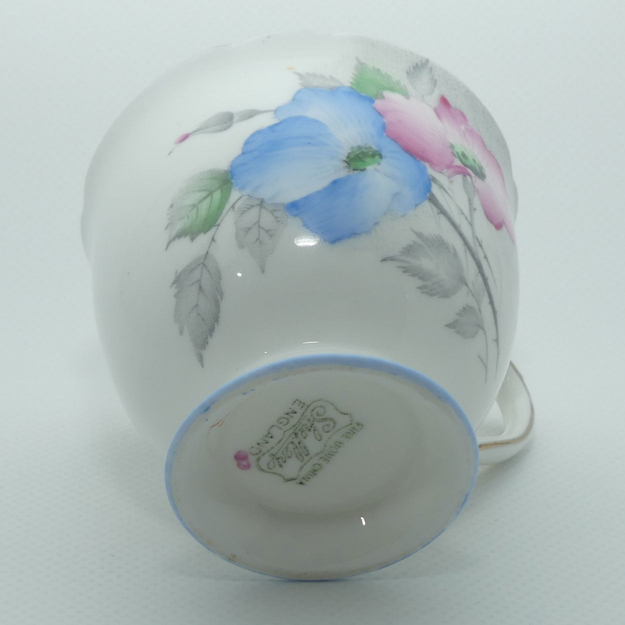 Shelley Ascot shape Dog Rose | Pink and Blue Floral trio | Y 097