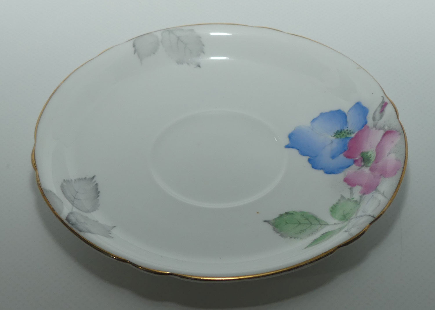 Shelley Ascot shape Dog Rose | Pink and Blue Floral trio | Y 097