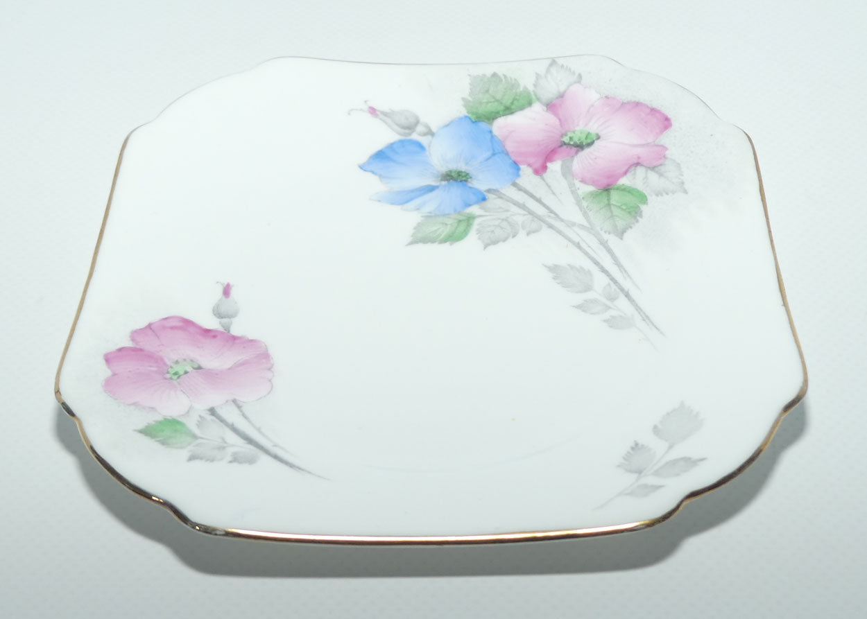 Shelley Ascot shape Dog Rose | Pink and Blue Floral trio | Y 097