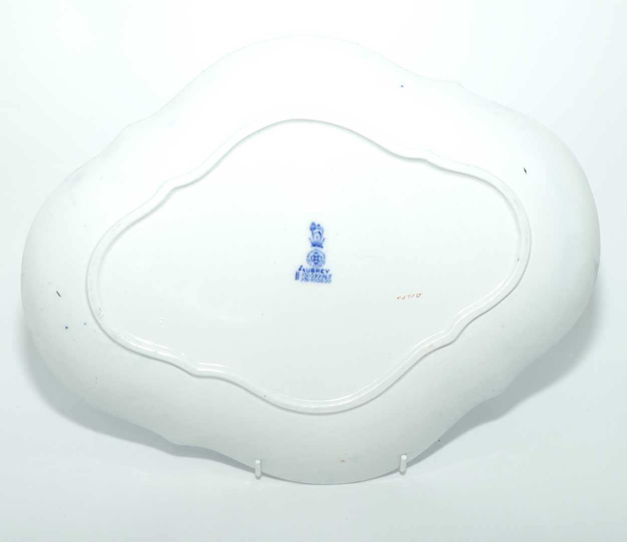 Royal Doulton Blue Childrens Aubrey pattern border diamond shape serving plate D1680 (Woman with child holding cloak)