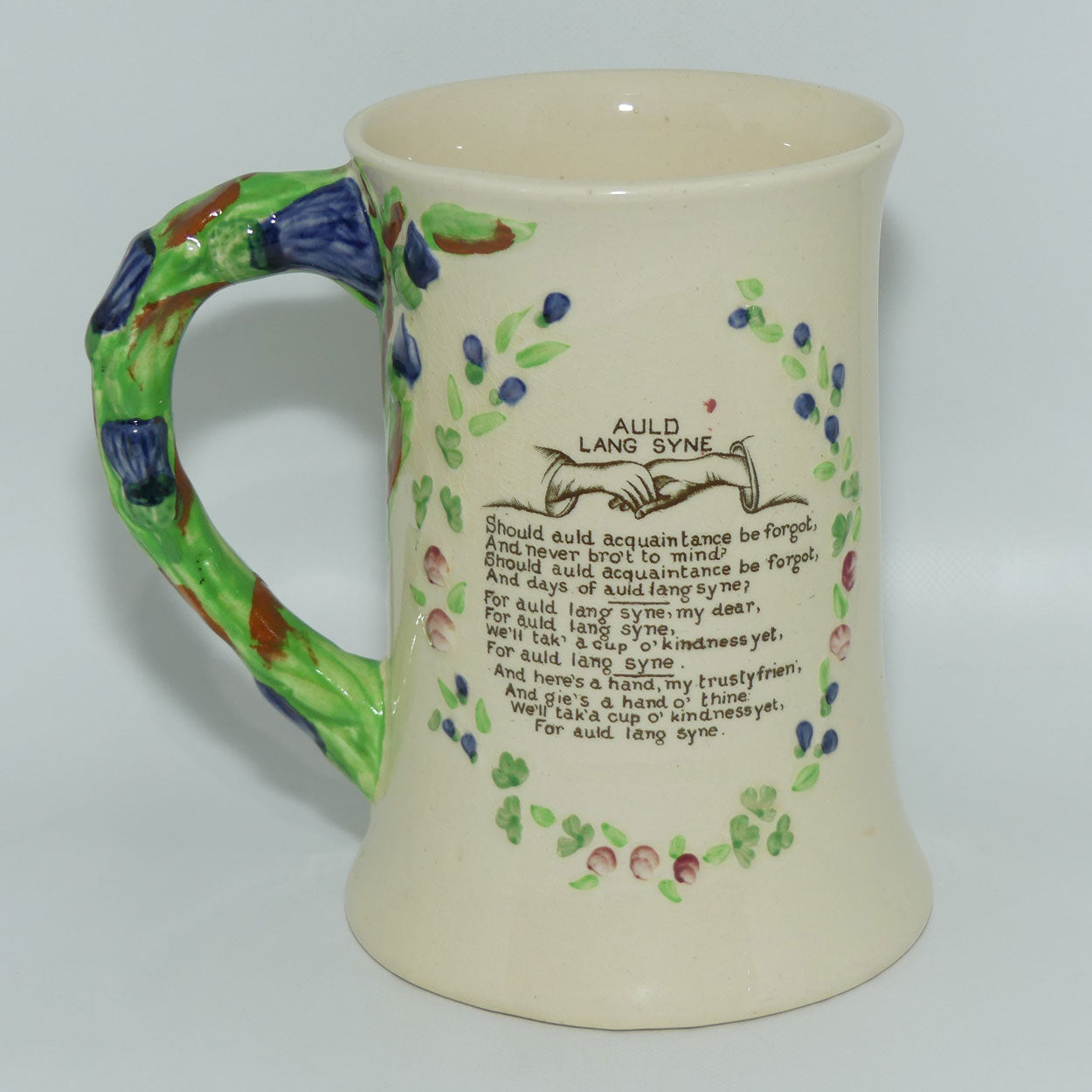 Crown Devon Fieldings Auld Lang Syne musical tankard