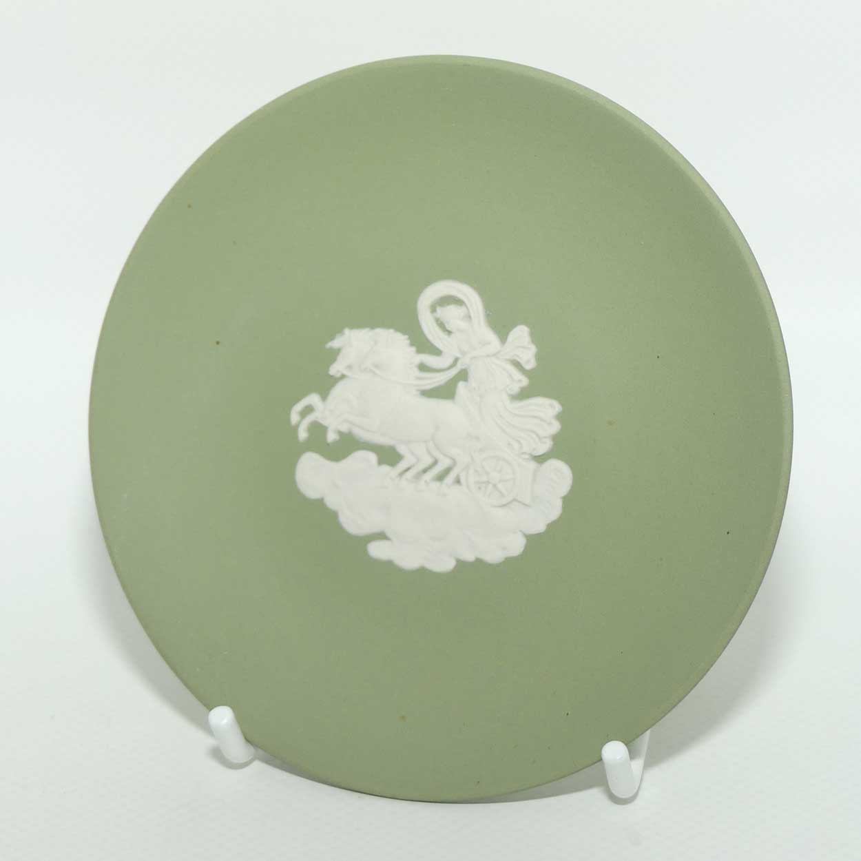 Wedgwood Jasper | White on Sage Green | Aurora miniature plate | plain