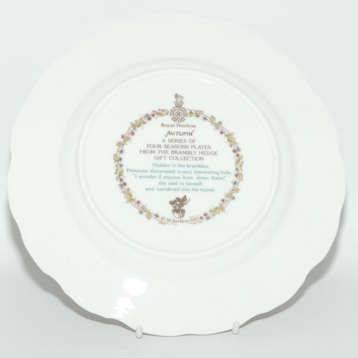 Royal Doulton Brambly Hedge Giftware | Four Seasons plate | Autumn | 21cm | boxed