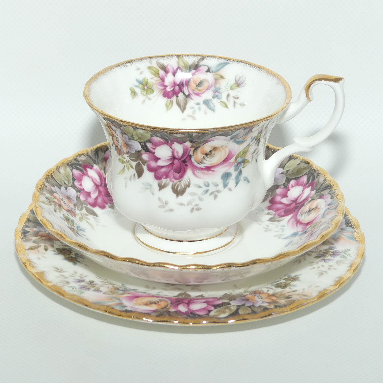 Royal Albert Bone China England Autumn Roses tea trio | UK made