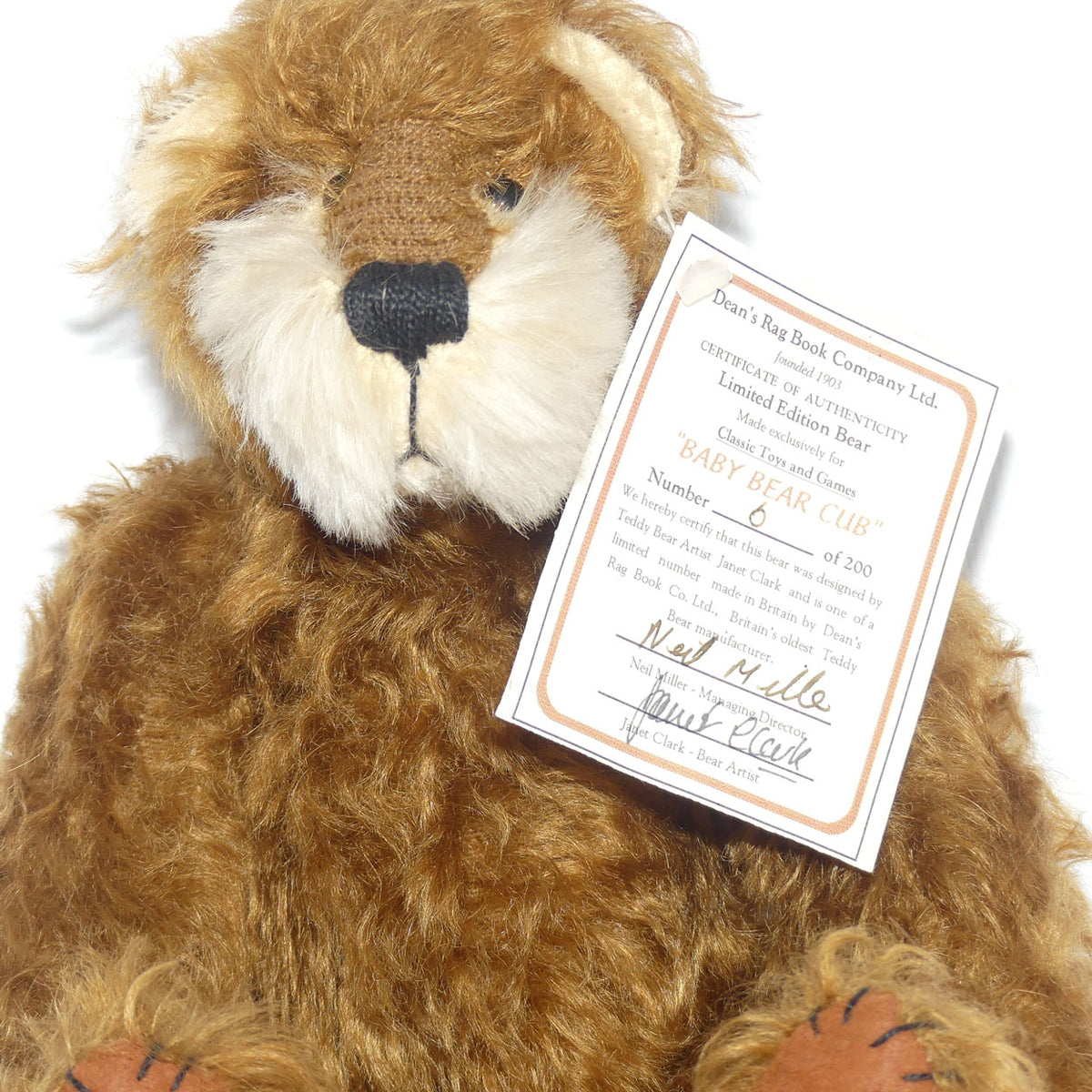 Dean's Rag Book Company Limited Edition Bear | Baby Bear Cub | LE200