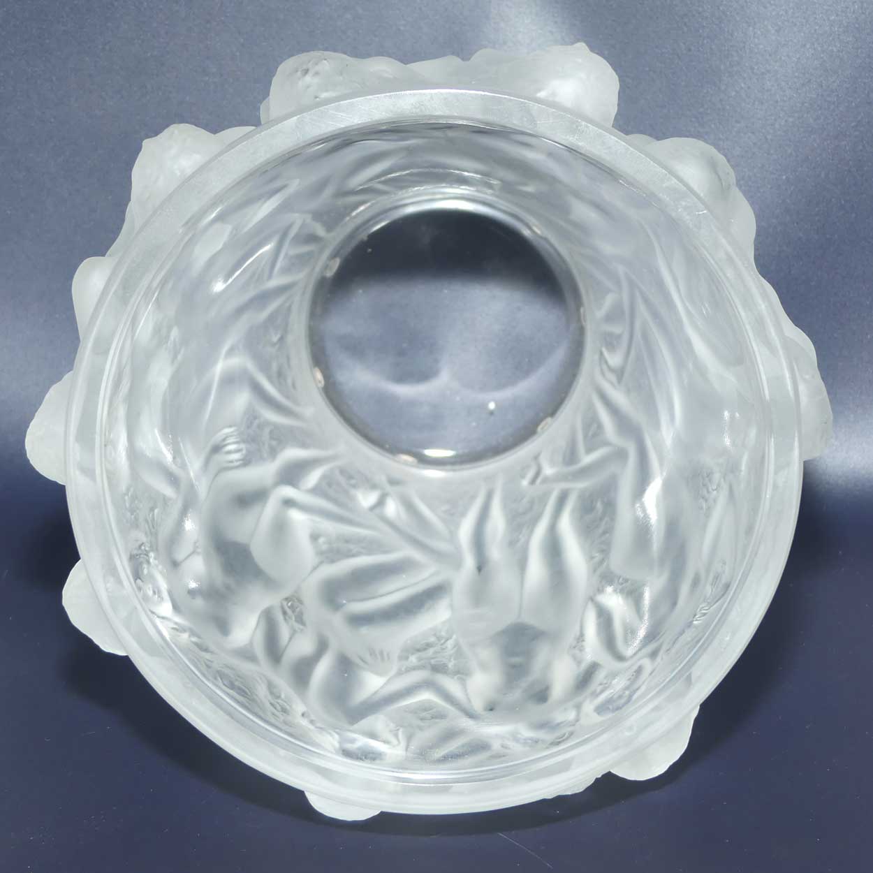 Lalique France frosted crystal Bacchantes vase | 25cm tall