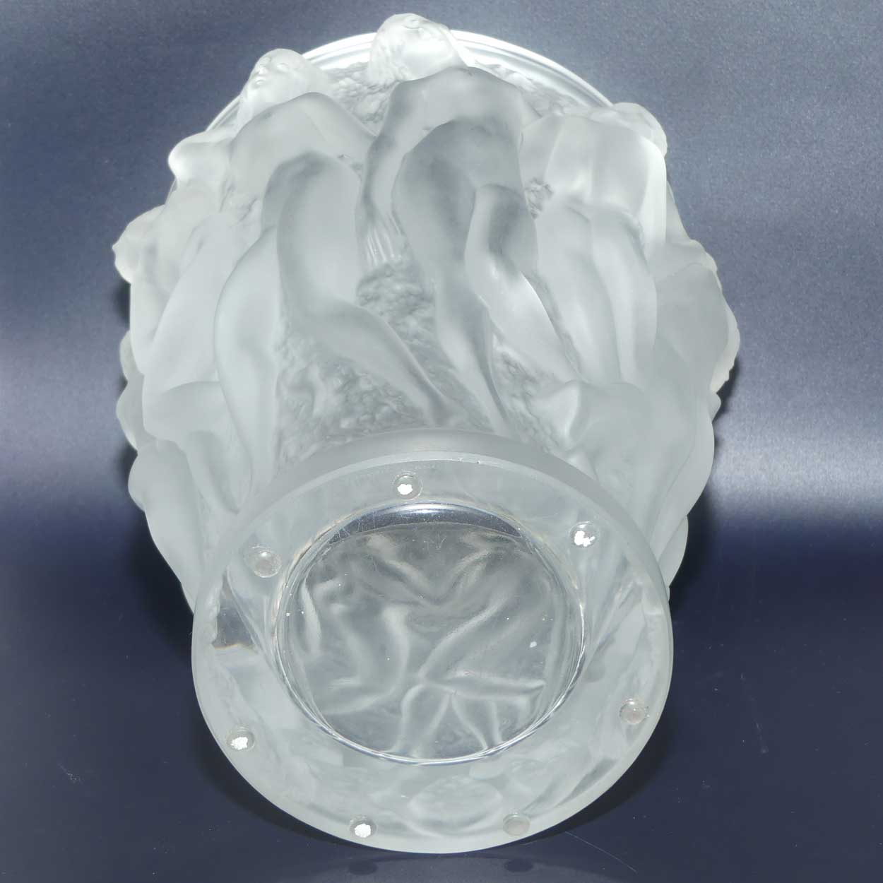 Lalique France frosted crystal Bacchantes vase | 25cm tall