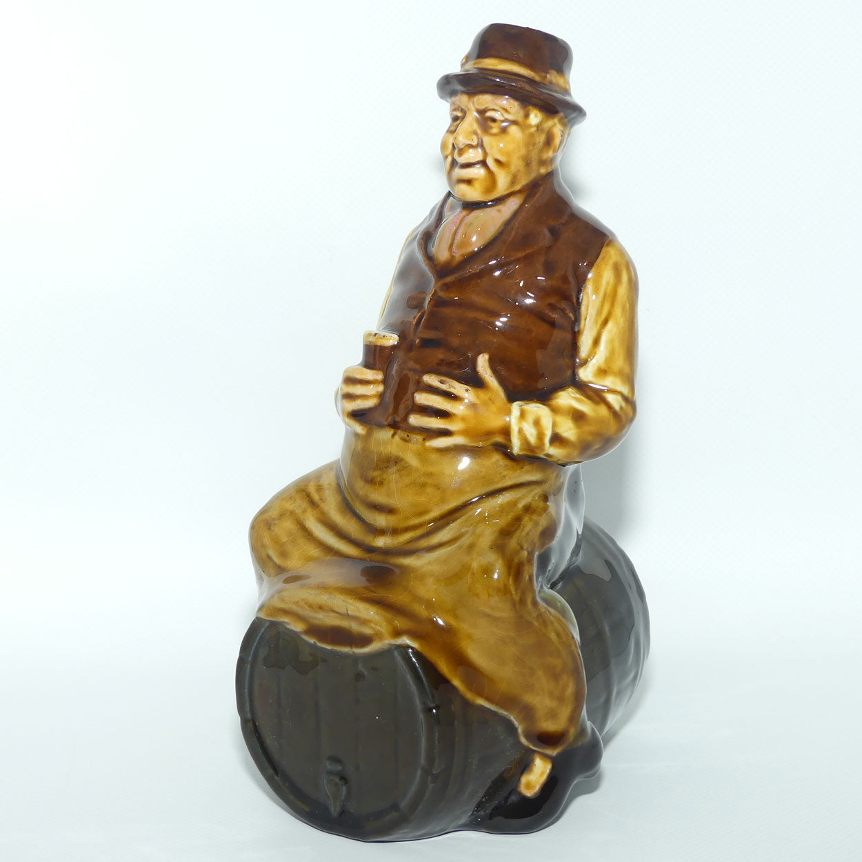 Royal Doulton Kingsware figural flask Bacchus | Man on Barrel