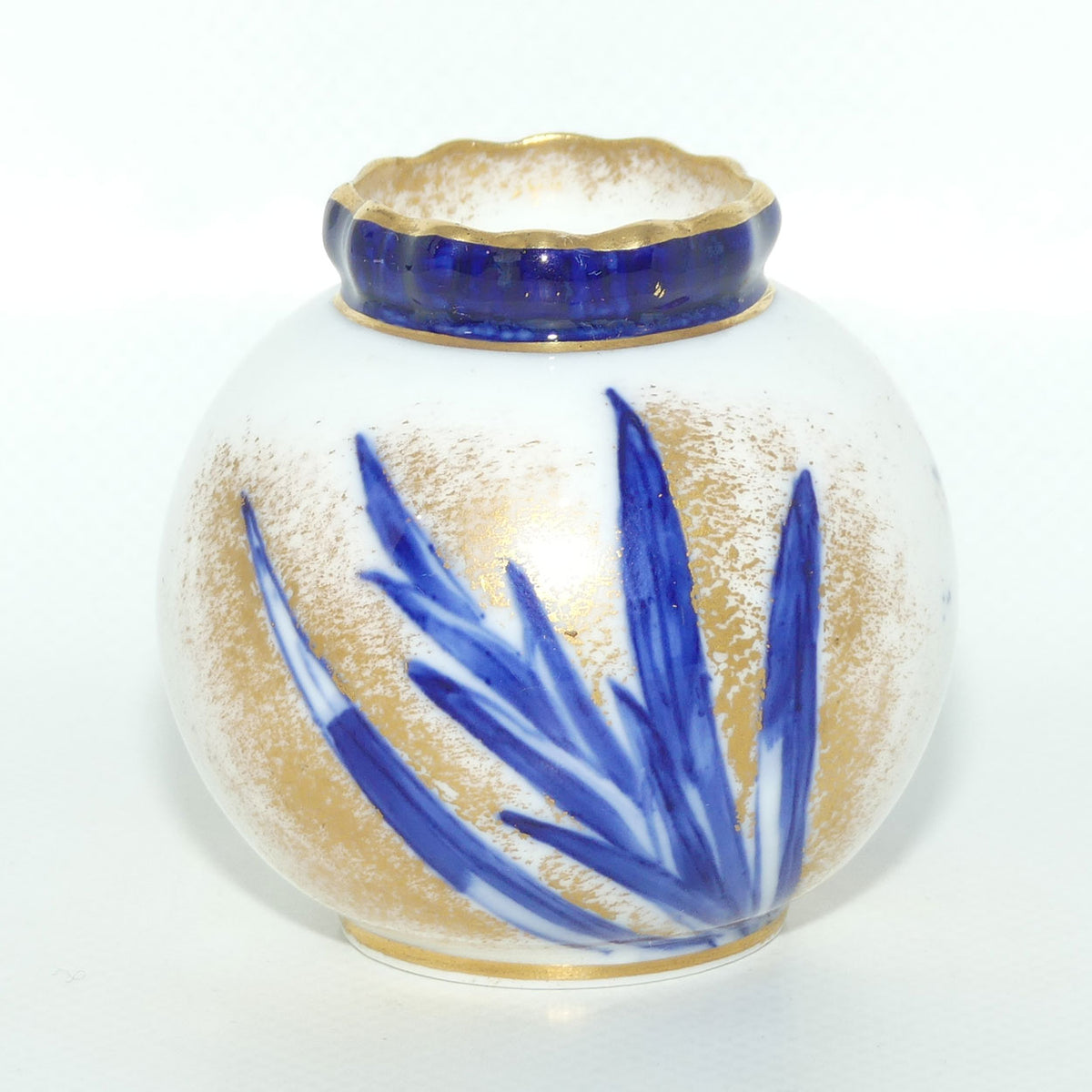 Royal Doulton Blue and White miniature ball vase | Orchid