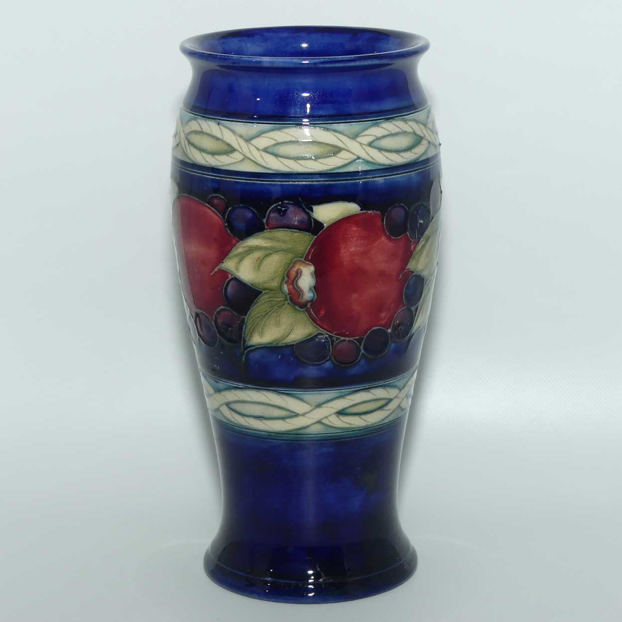 William Moorcroft Banded Pomegranate slender waisted vase | 2 Bands