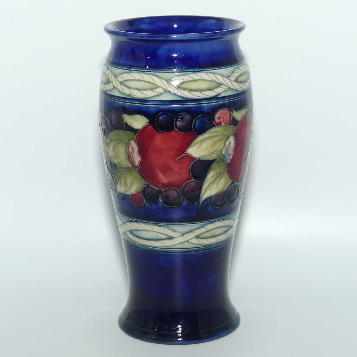 William Moorcroft Banded Pomegranate slender waisted vase | 2 Bands