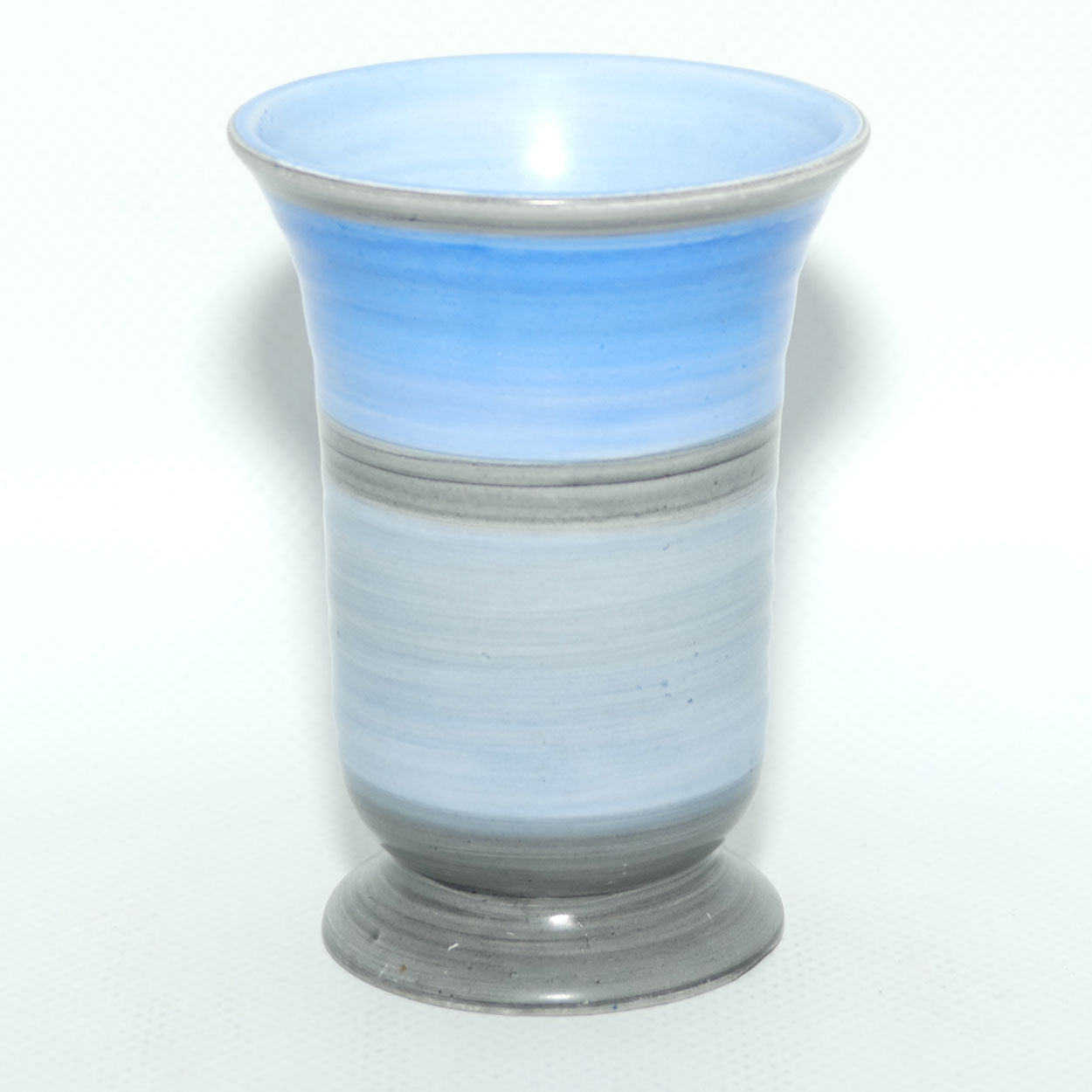 Shelley Harmony pattern | Blue and Grey banded design | mini vase 9.5cm tall