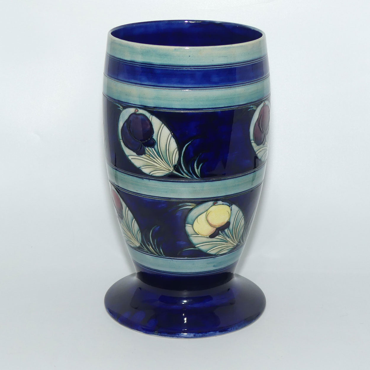 William Moorcroft Banded Wisteria with Peacock Feather 303/10 large vase