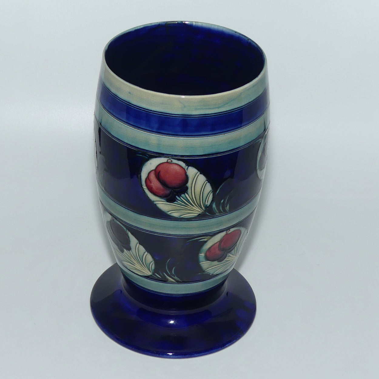 William Moorcroft Banded Wisteria with Peacock Feather 303/10 large vase