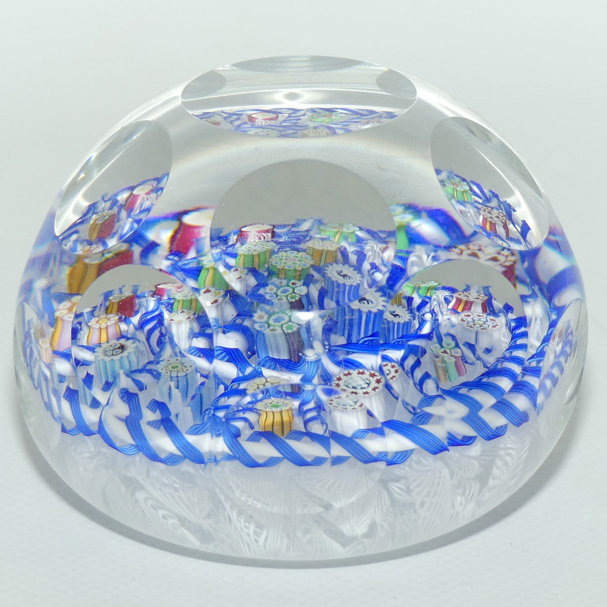 John Deacons Scotland Facetted Magnum Barbers Pole paperweight