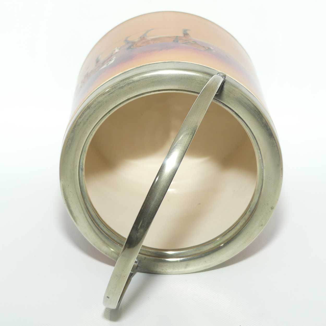 Royal Doulton Autumn | Red Sky Coaching Days biscuit barrel | EP lid | #1