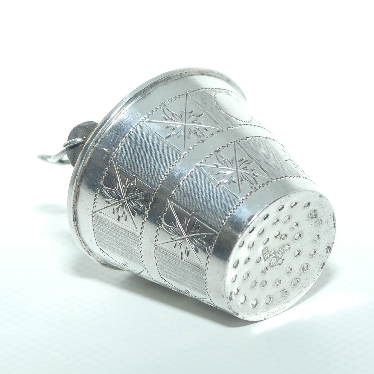 Russian Silver 84 Zolotnik Bucket form Tea Strainer | c.1881 - 1896 Kostroma mark
