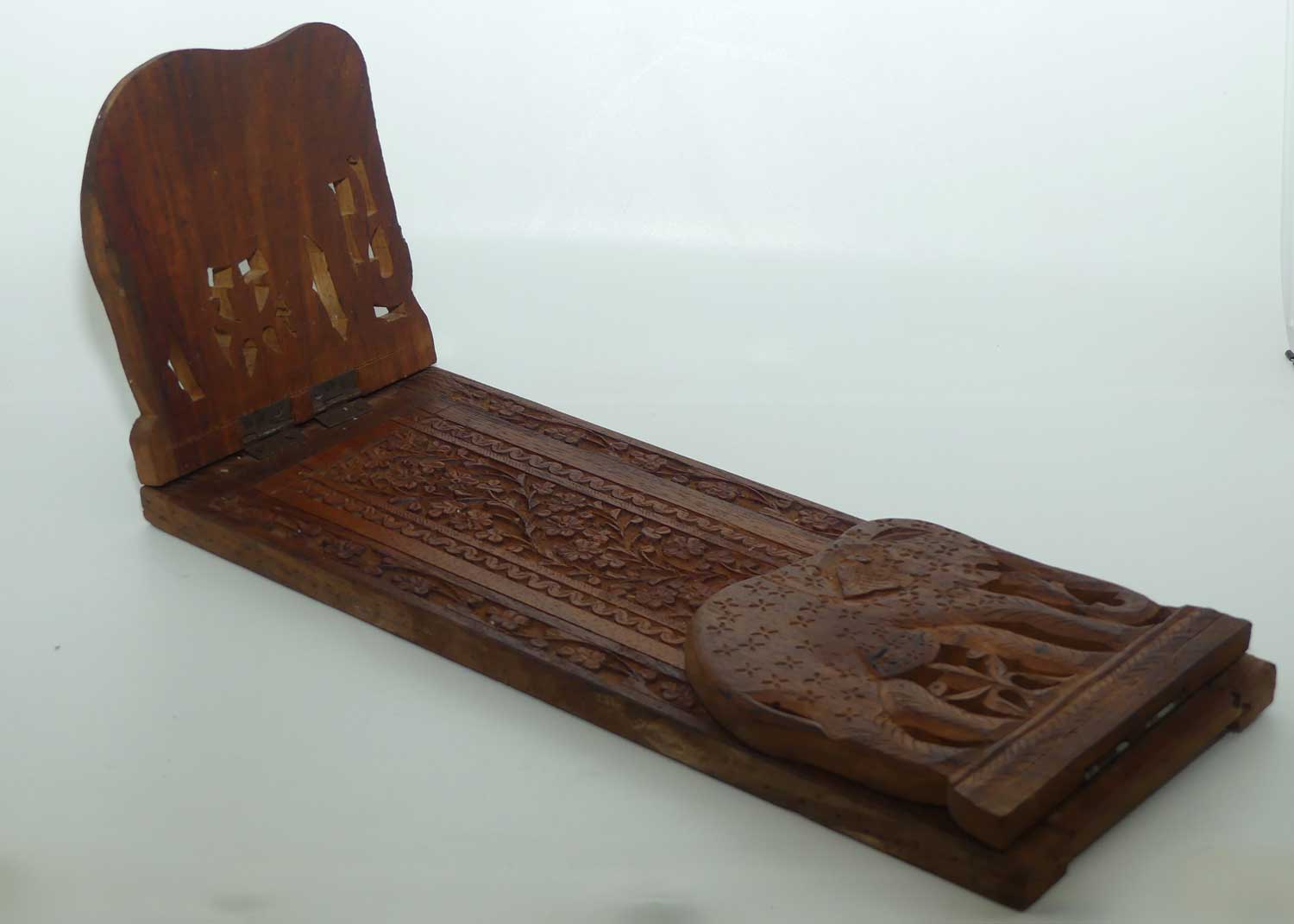 Batik Carved Teak Elephant motif expanding book slide