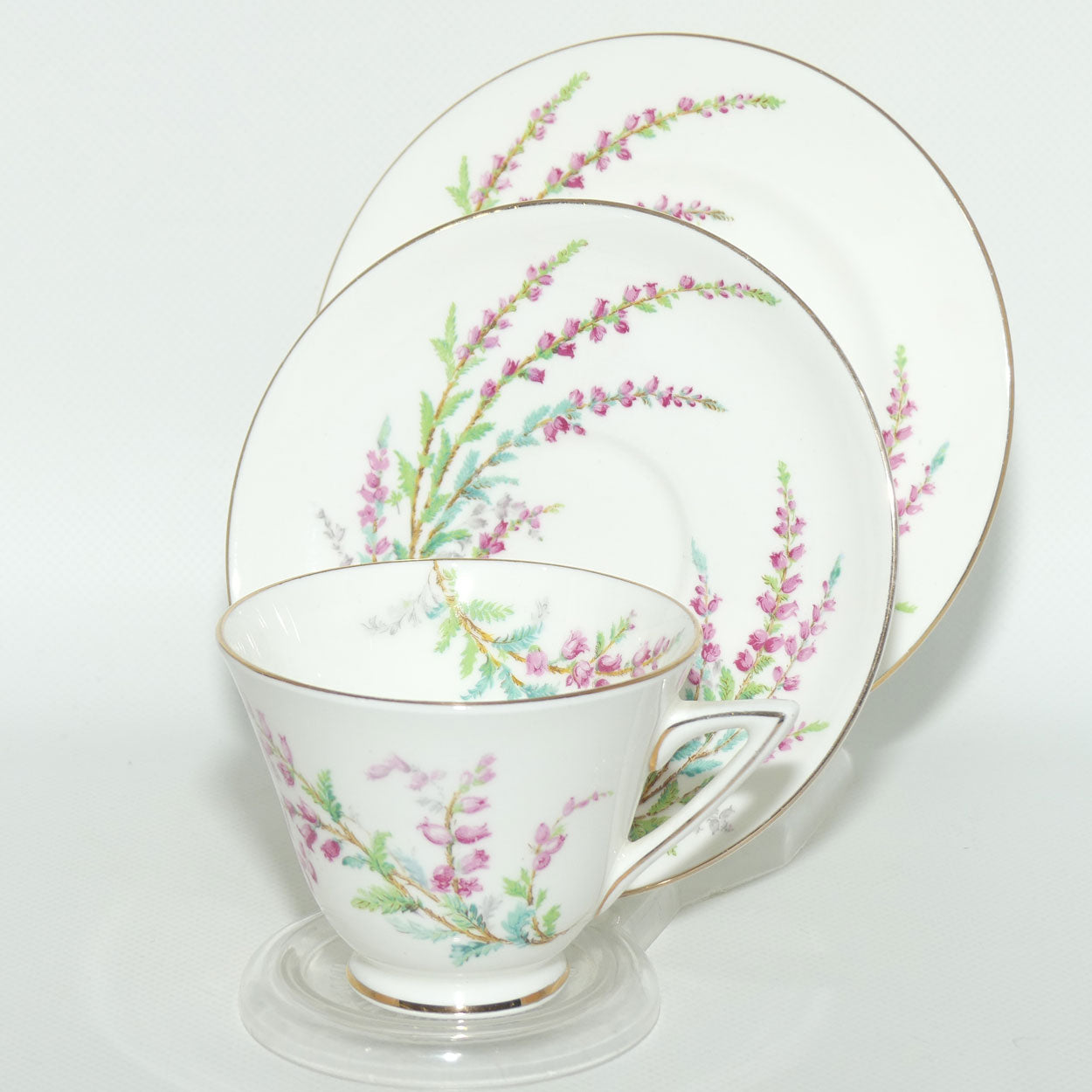 Royal Doulton Bell Heather pattern | tea trio