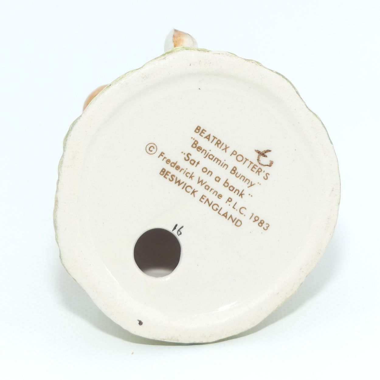 Beswick Beatrix Potter Benjamin Bunny Sat on a Bank | Head Down | BP3b