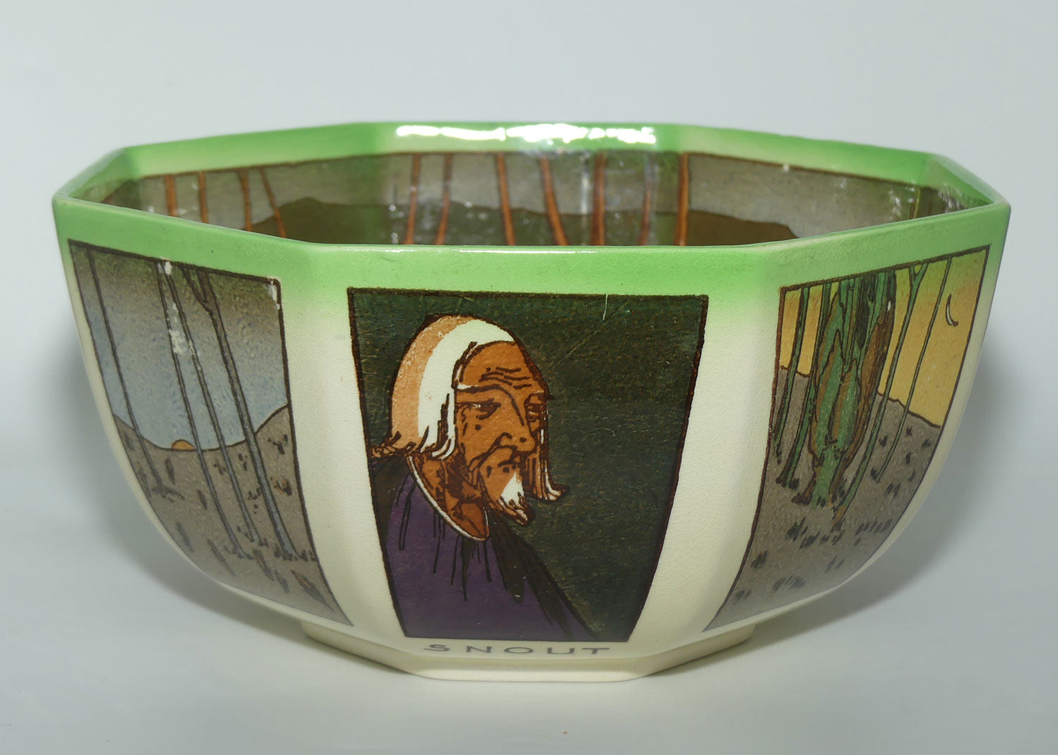 Royal Doulton Midsummer Night's Dream series large octagonal bowl | Bottom | Snout