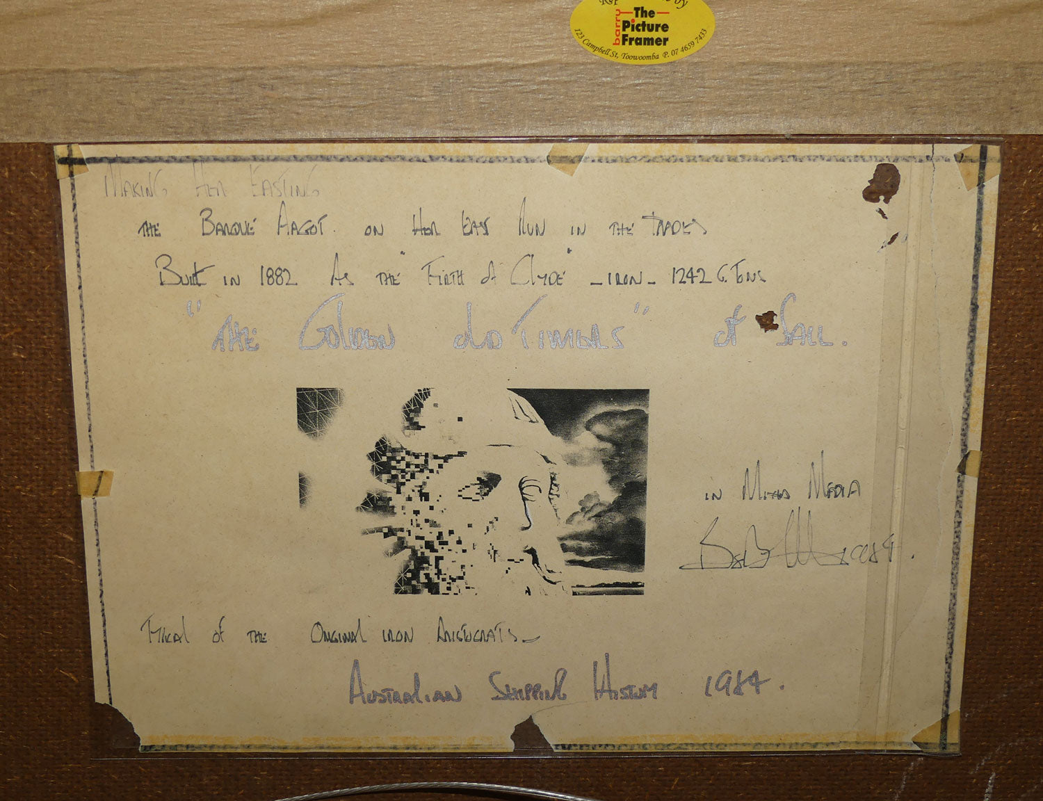 Bob Tindall original artwork | large Gilt Framed Oil on Board entitled Making Her Easting