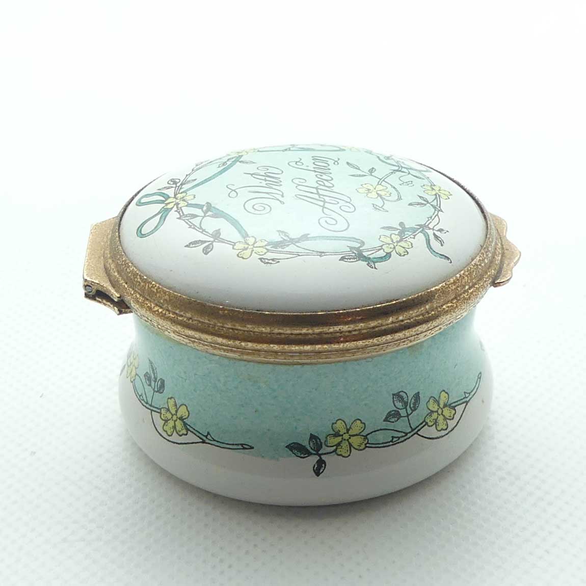 Bilston and Battersea | enamel trinket box | With Affection
