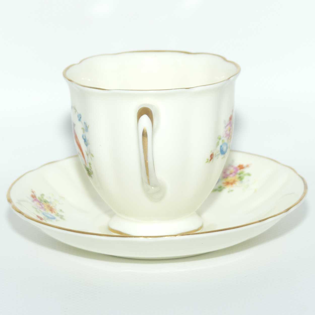 Royal Doulton Birds and Flowers demi tasse duo H2392