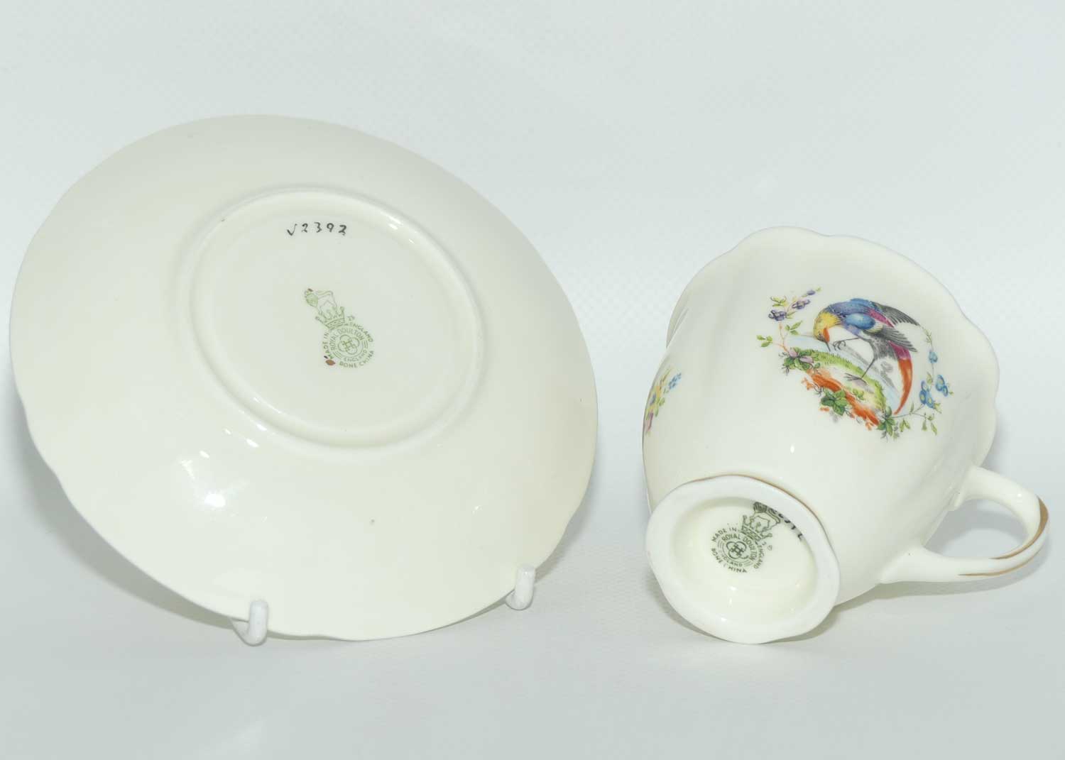 Royal Doulton Birds and Flowers demi tasse duo H2392